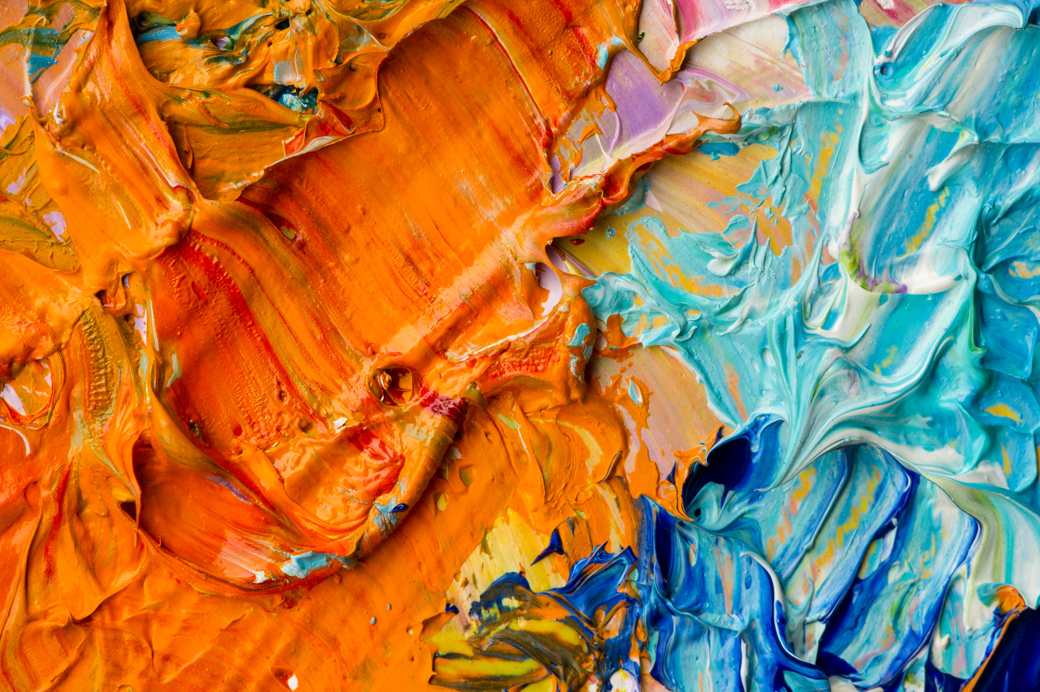 Oil paints macro